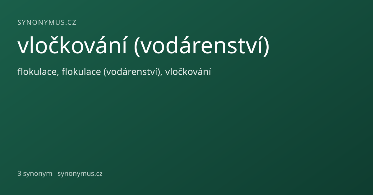 Náhled odkazu: vločkování (vodárenství)