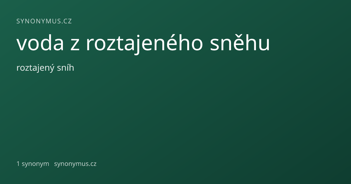Náhled odkazu: voda z roztajeného sněhu