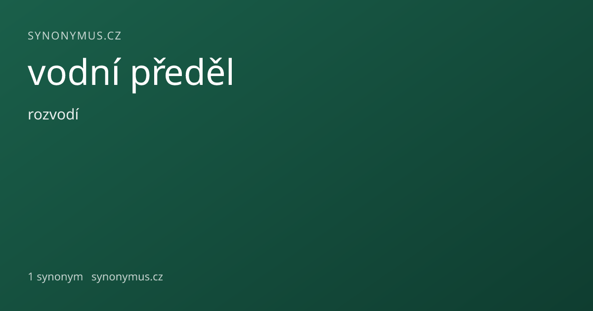 Náhled odkazu: vodní předěl