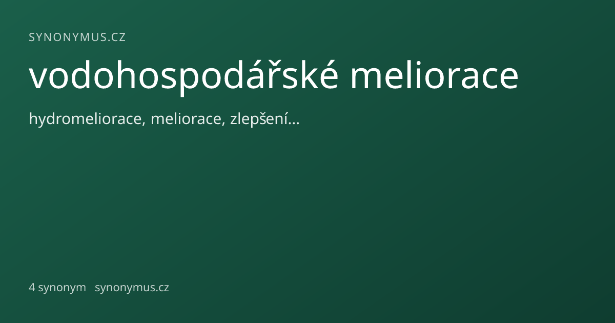 Náhled odkazu: vodohospodářské meliorace