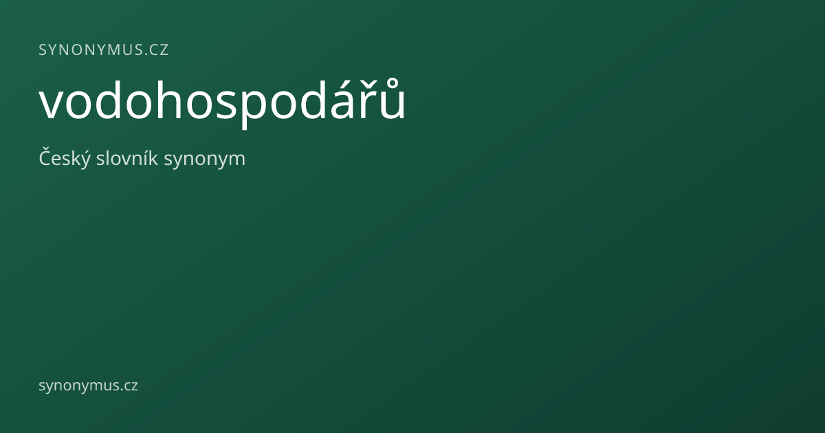 Náhled odkazu: vodohospodářů