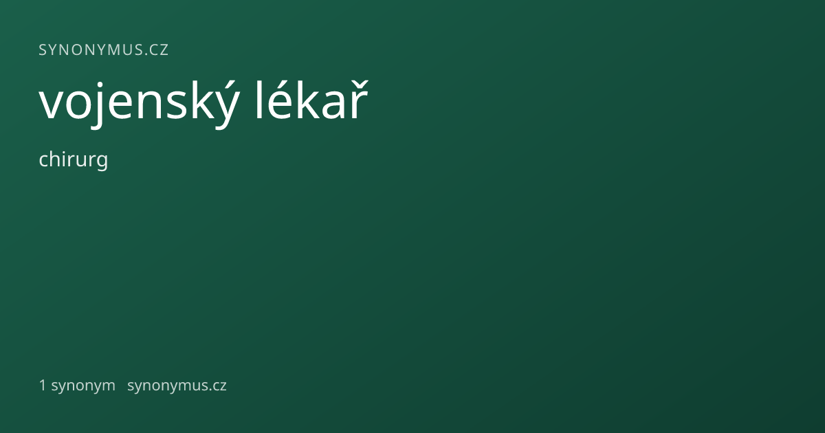 Náhled odkazu: vojenský lékař