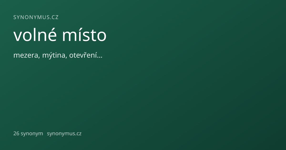 Náhled odkazu: volné místo