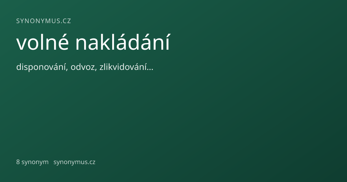 Náhled odkazu: volné nakládání