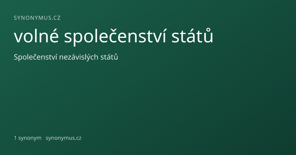 Náhled odkazu: volné společenství států