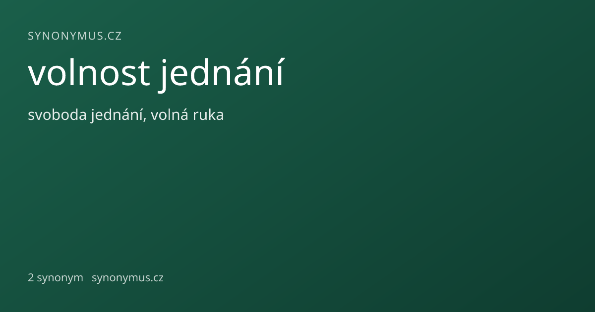 Náhled odkazu: volnost jednání