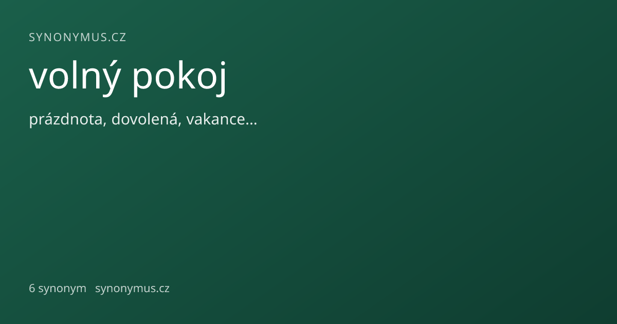 Náhled odkazu: volný pokoj