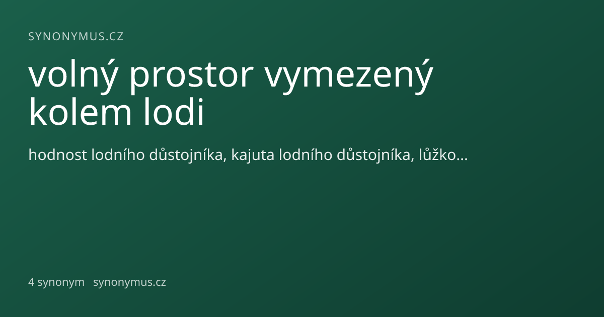 Náhled odkazu: volný prostor vymezený kolem lodi