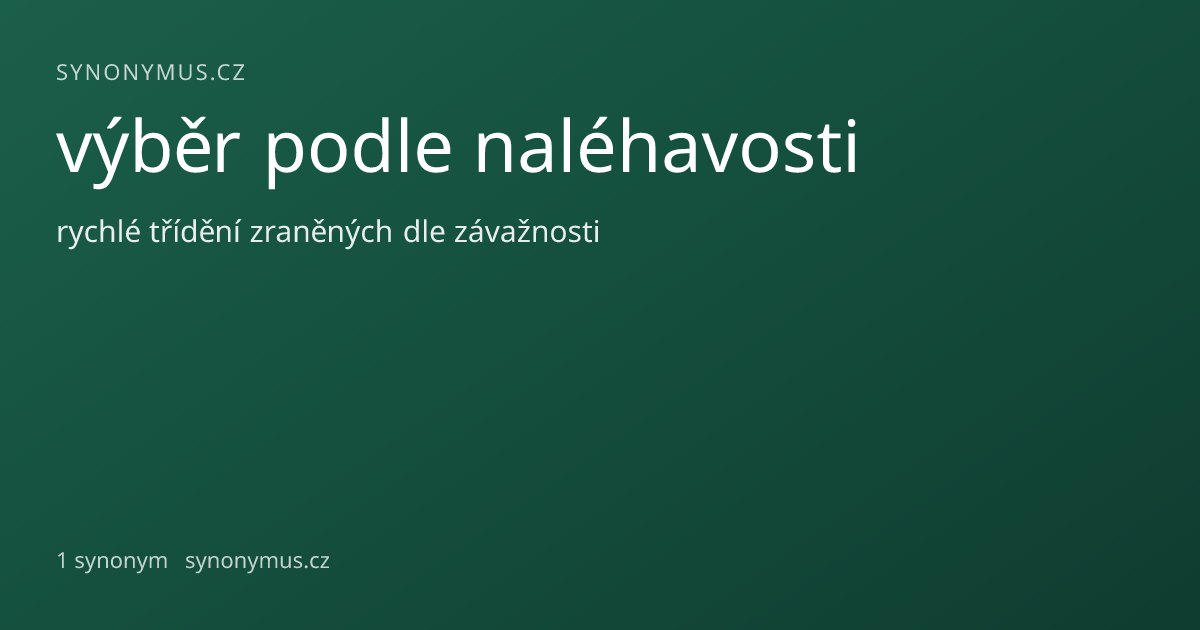 Náhled odkazu: výběr podle naléhavosti