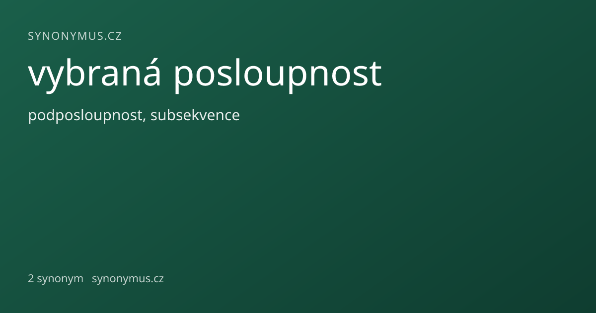 Náhled odkazu: vybraná posloupnost