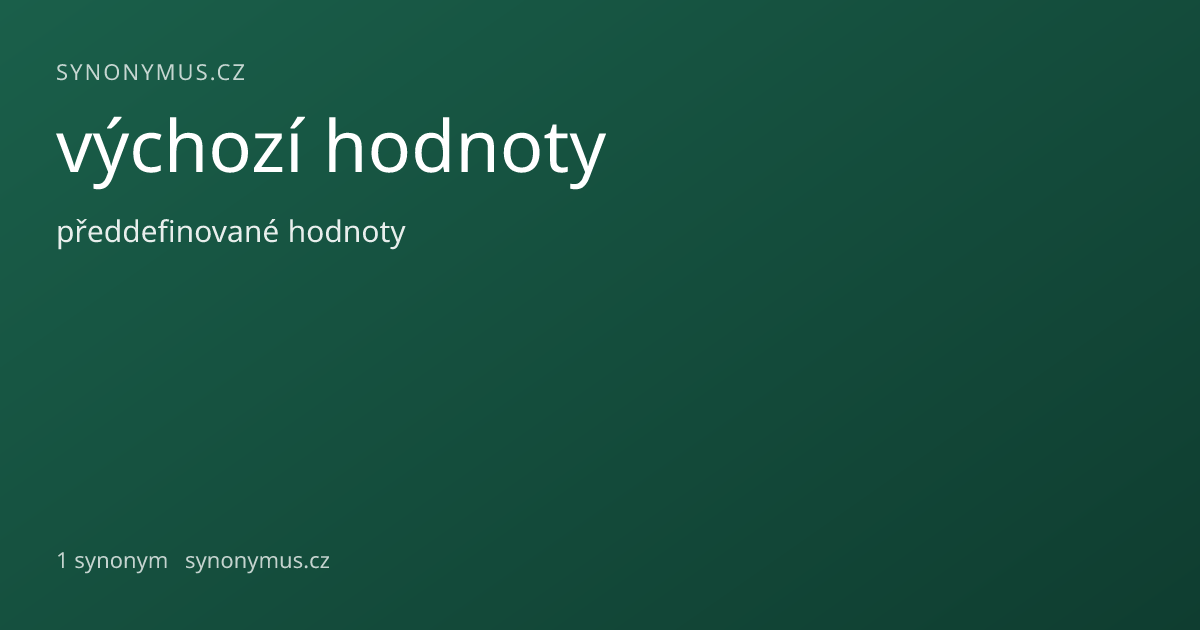 Náhled odkazu: výchozí hodnoty