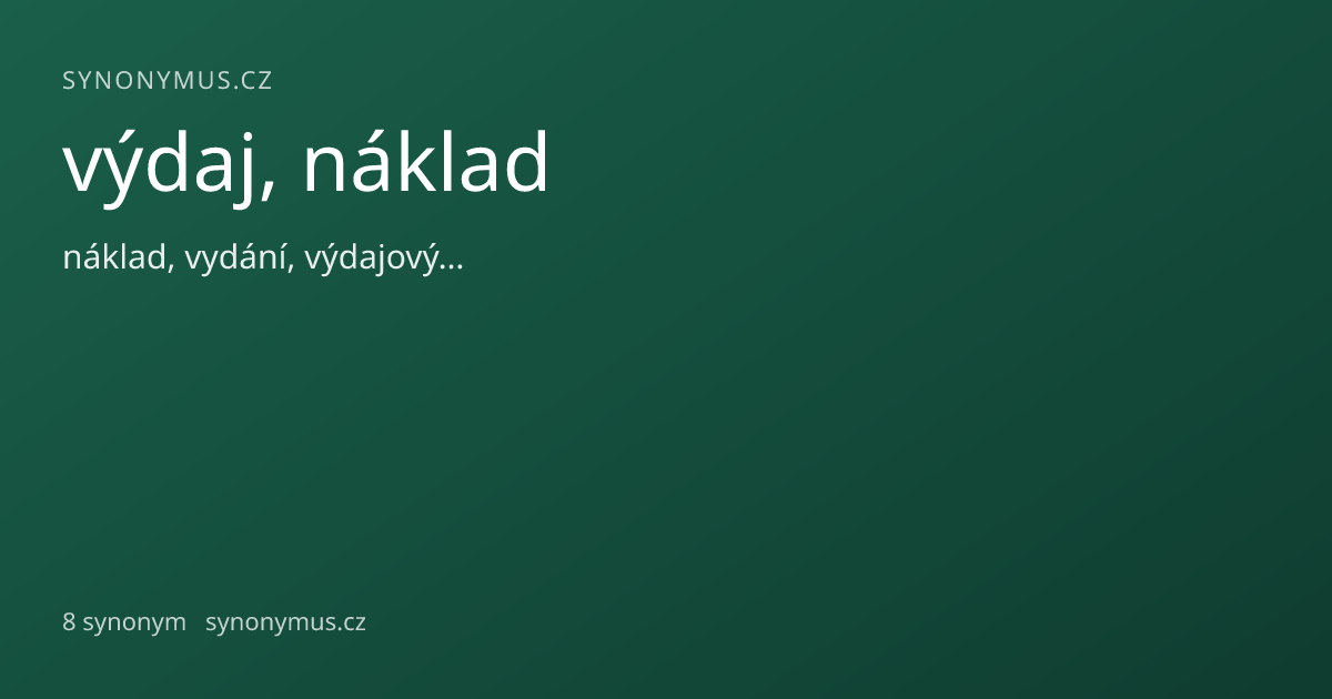 Náhled odkazu: výdaj, náklad
