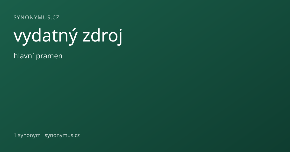 Náhled odkazu: vydatný zdroj