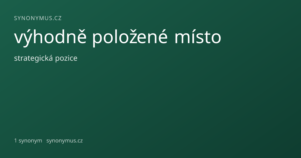 Náhled odkazu: výhodně položené místo