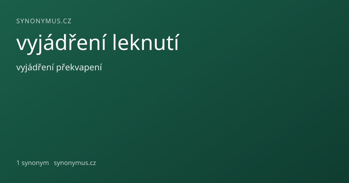 Náhled odkazu: vyjádření leknutí