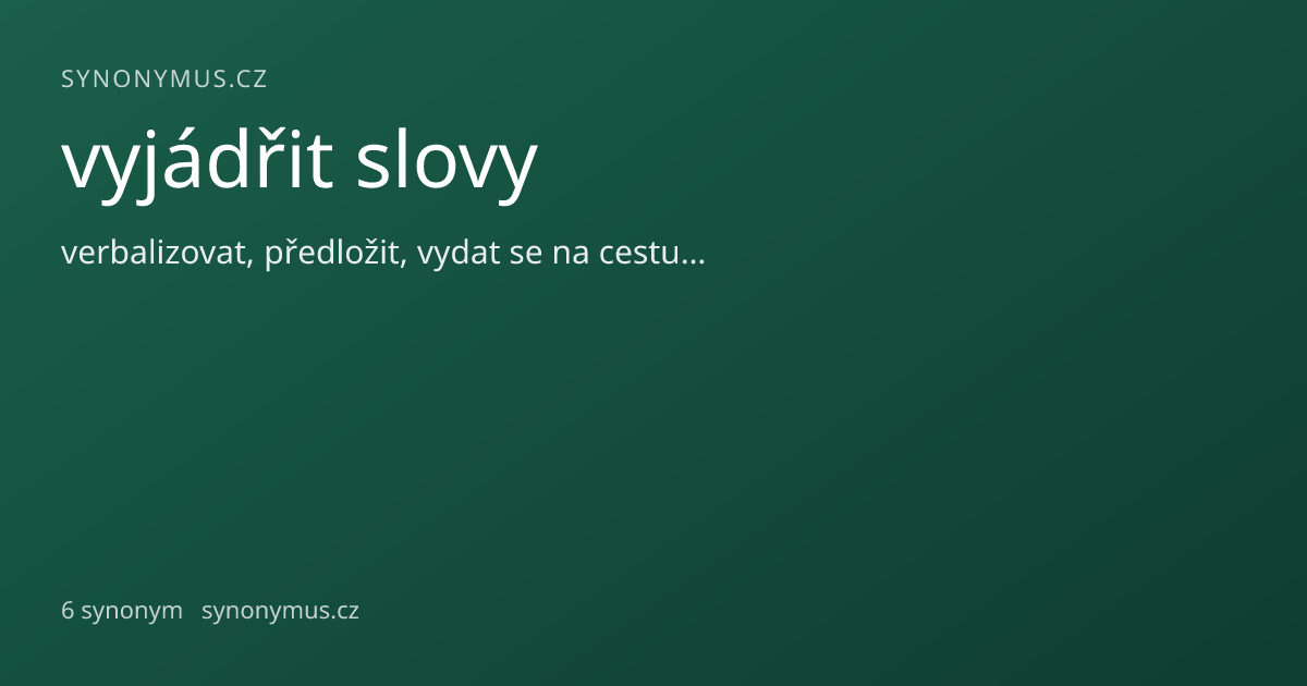 Náhled odkazu: vyjádřit slovy