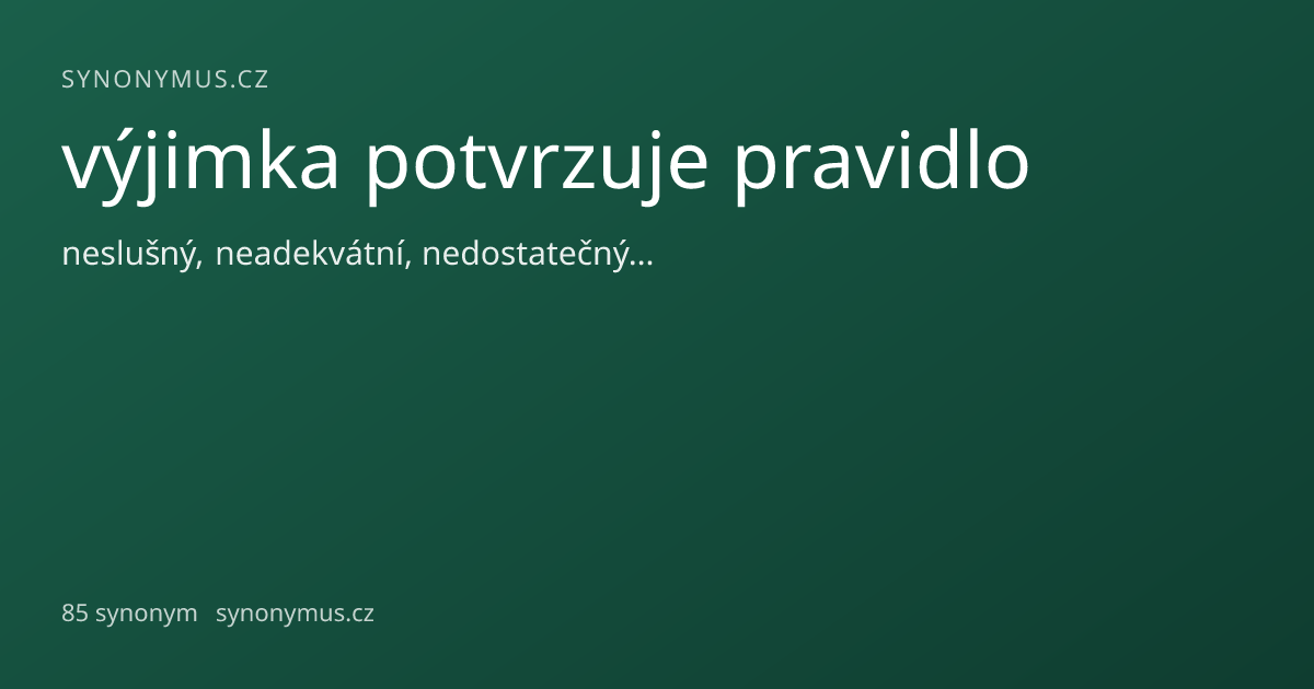 Náhled odkazu: výjimka potvrzuje pravidlo