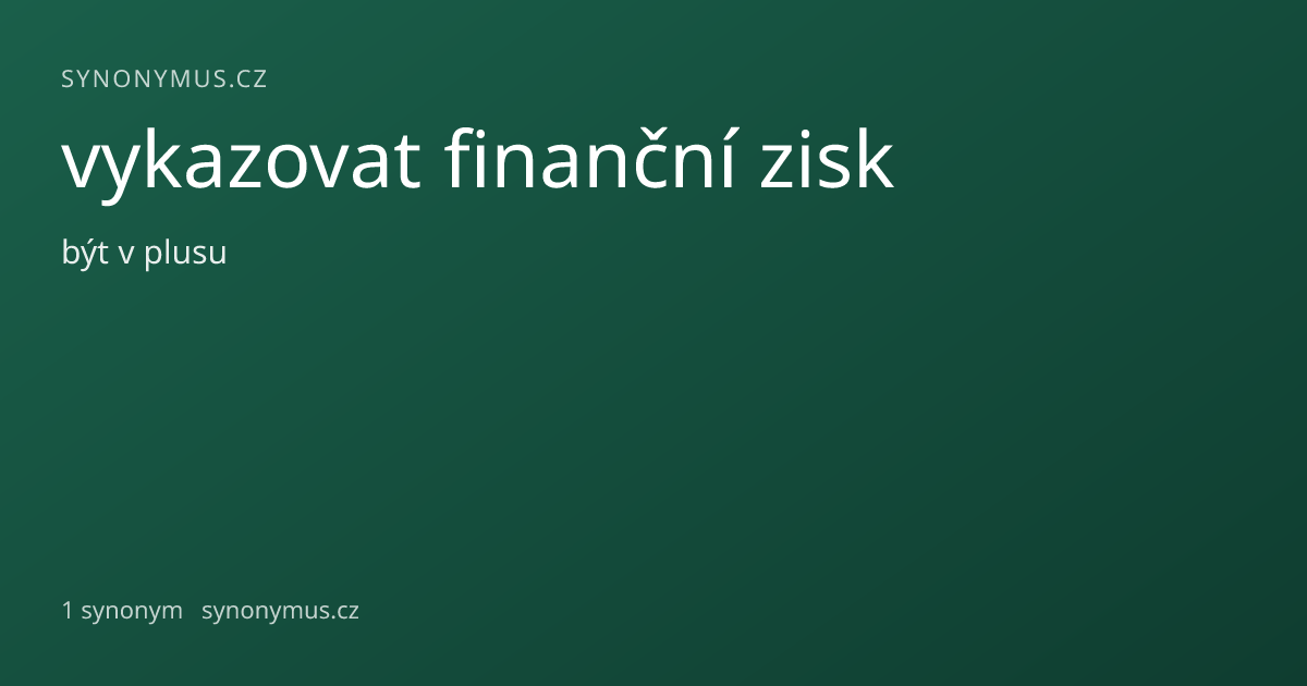 Náhled odkazu: vykazovat finanční zisk