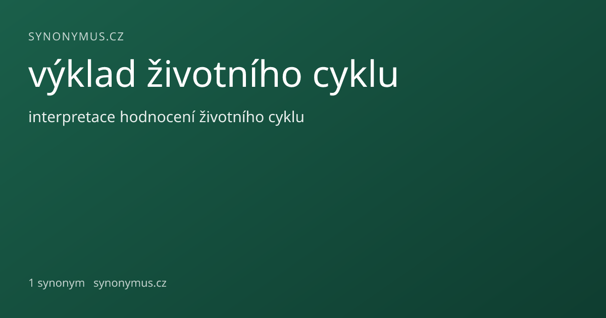 Náhled odkazu: výklad životního cyklu