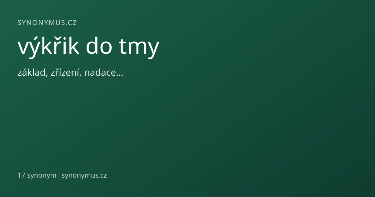 Náhled odkazu: výkřik do tmy