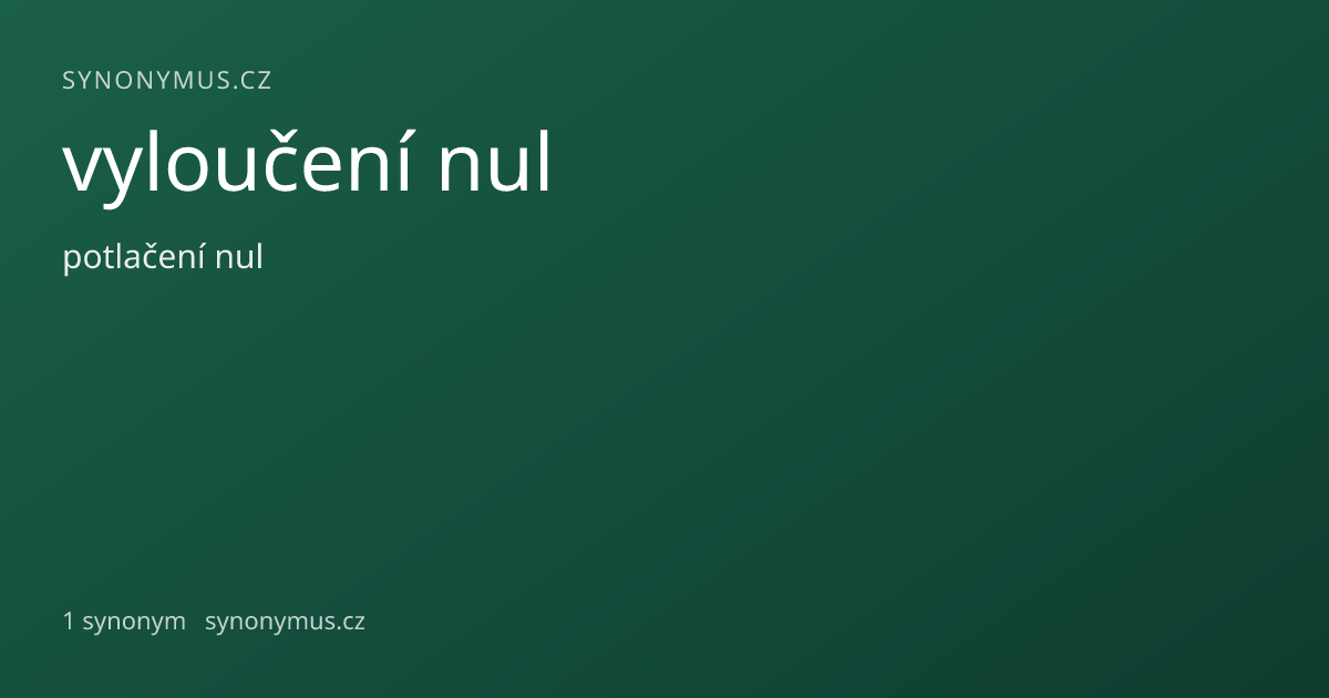Náhled odkazu: vyloučení nul