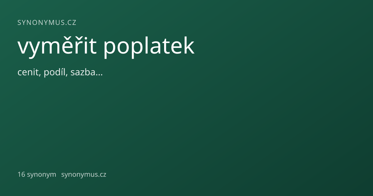 Náhled odkazu: vyměřit poplatek