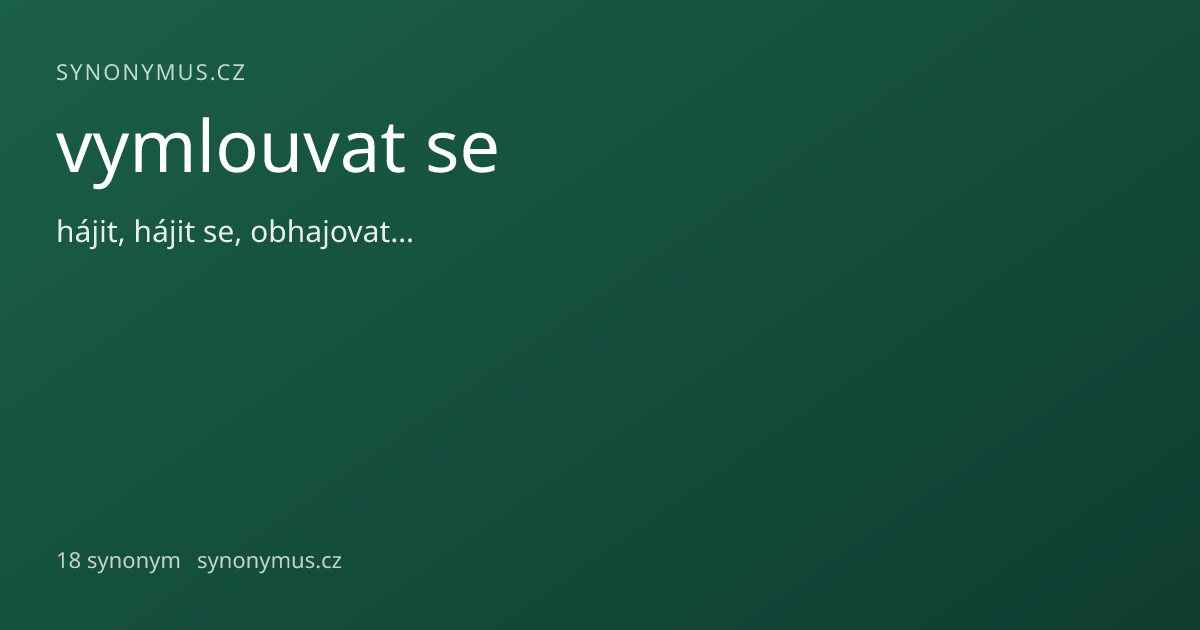 Náhled odkazu: vymlouvat se
