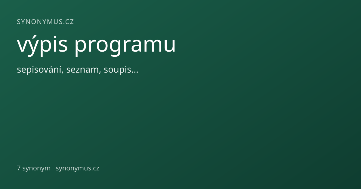 Náhled odkazu: výpis programu