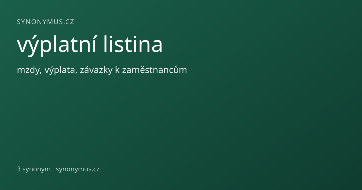 Náhled odkazu: výplatní listina