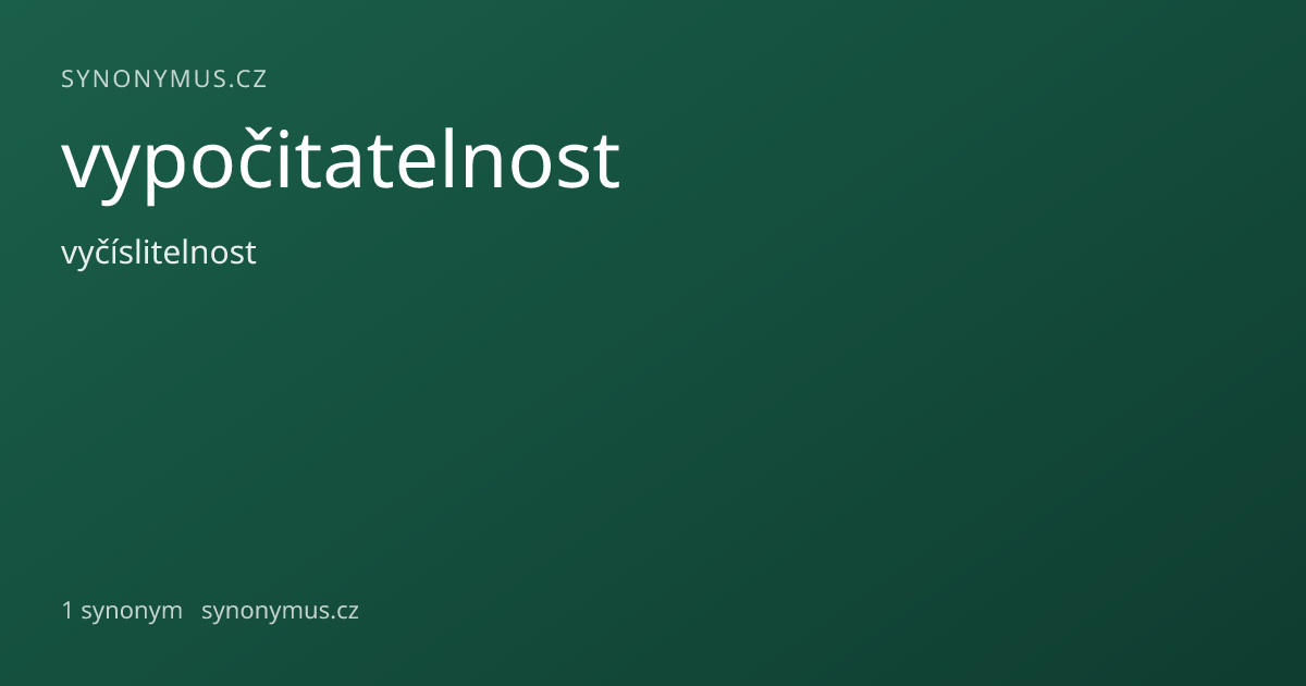 Náhled odkazu: vypočitatelnost