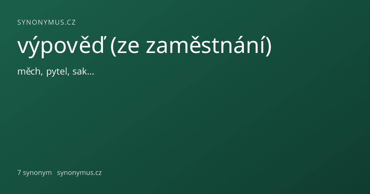 Náhled odkazu: výpověď (ze zaměstnání)