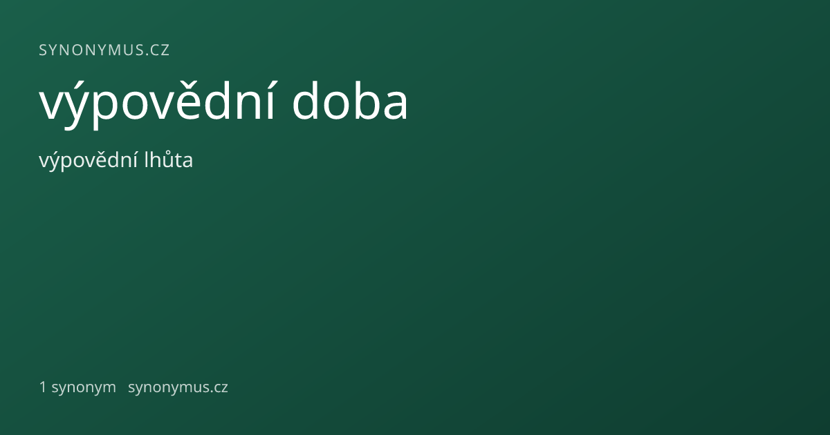 Náhled odkazu: výpovědní doba
