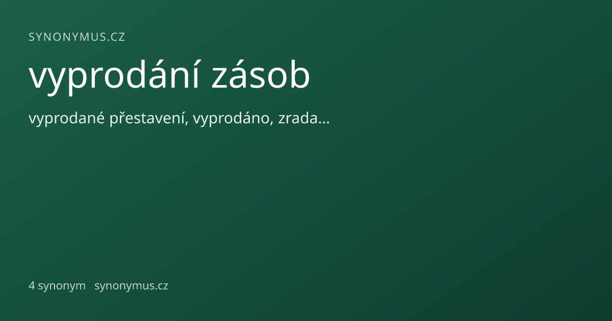Náhled odkazu: vyprodání zásob