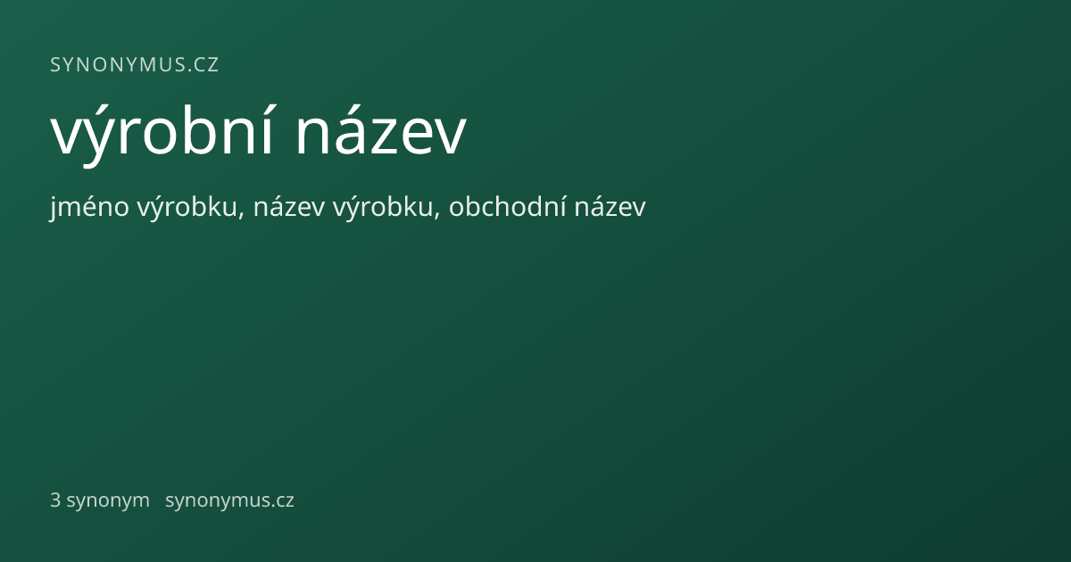 Náhled odkazu: výrobní název
