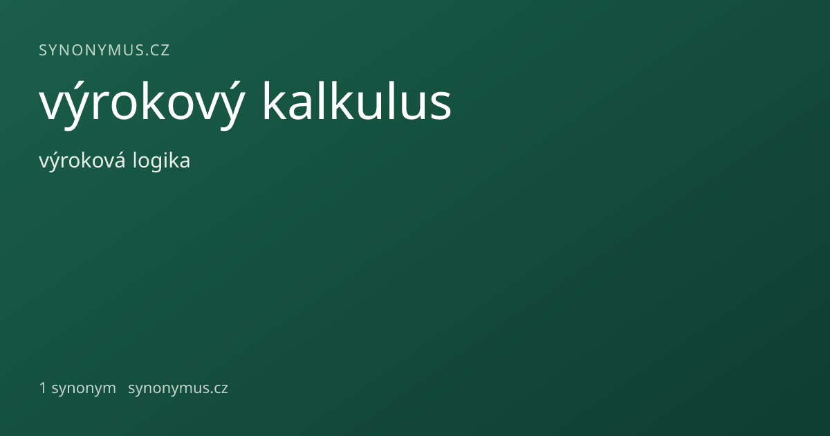 Náhled odkazu: výrokový kalkulus
