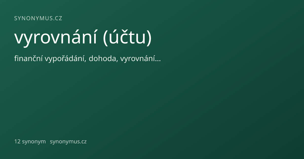Náhled odkazu: vyrovnání (účtu)