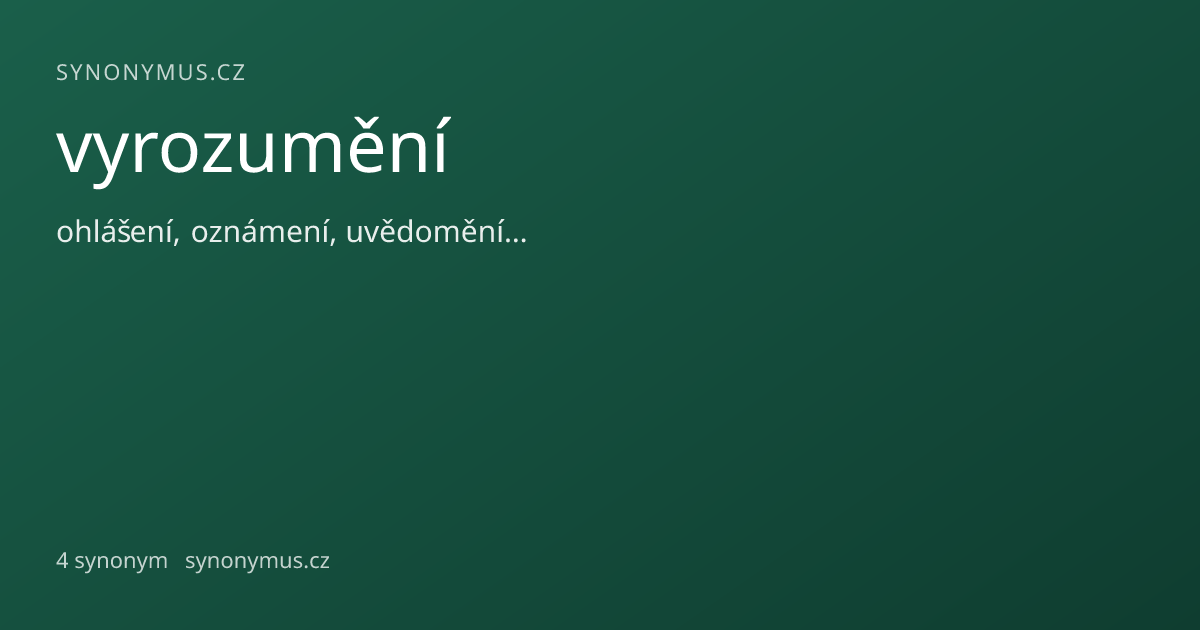 Náhled odkazu: vyrozumění