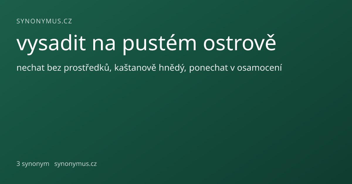 Náhled odkazu: vysadit na pustém ostrově