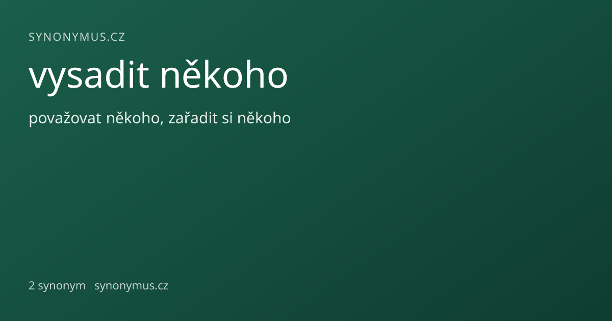 Náhled odkazu: vysadit někoho