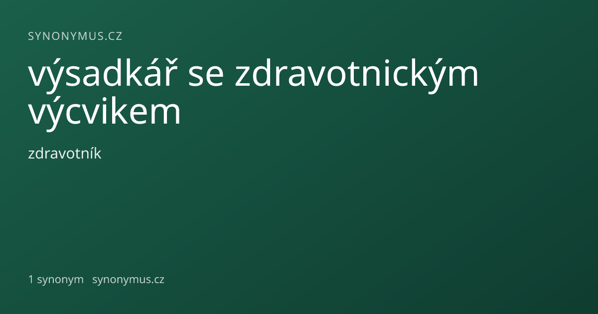 Náhled odkazu: výsadkář se zdravotnickým výcvikem
