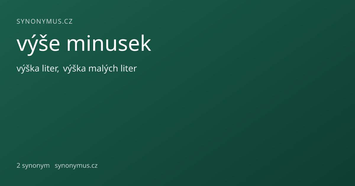Náhled odkazu: výše minusek