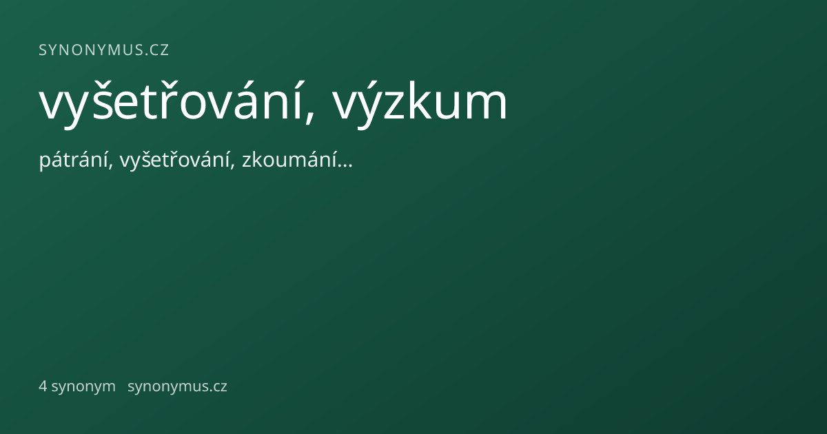 Náhled odkazu: vyšetřování, výzkum