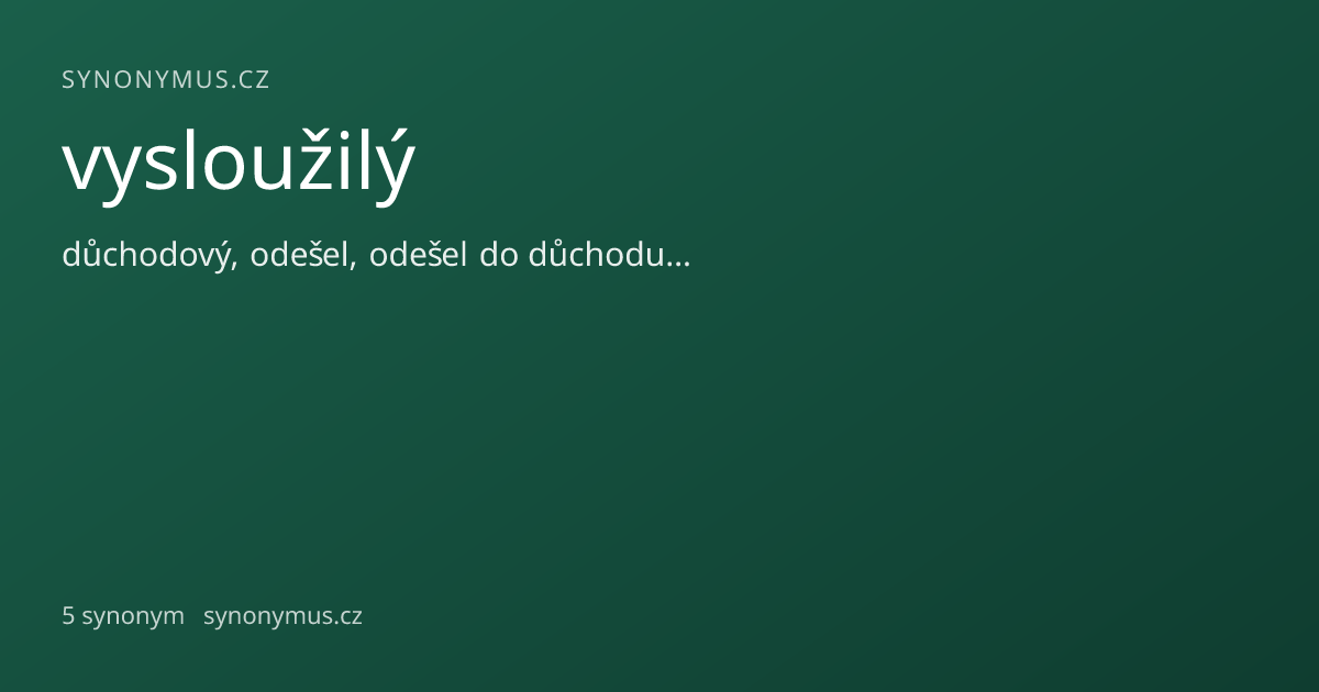 Náhled odkazu: vysloužilý
