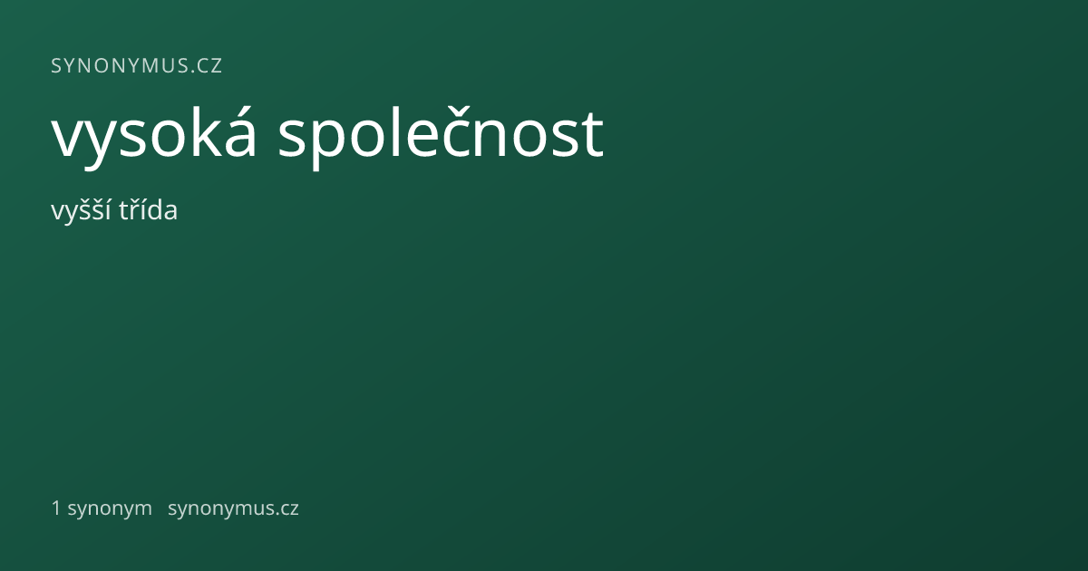 Náhled odkazu: vysoká společnost