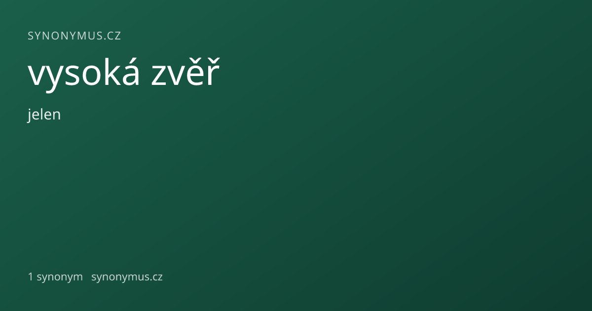 Náhled odkazu: vysoká zvěř