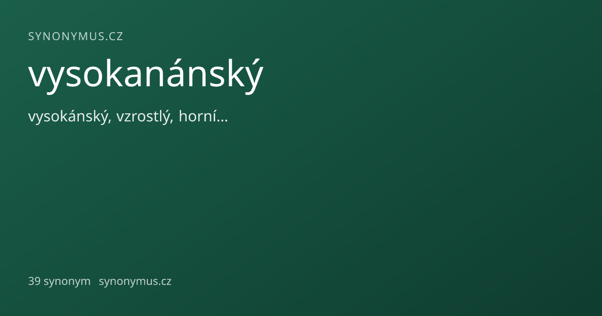 Náhled odkazu: vysokanánský