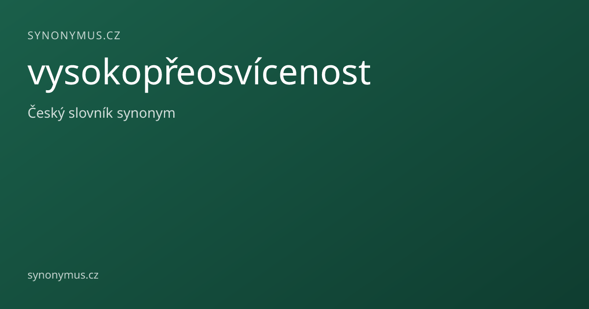 Náhled odkazu: vysokopřeosvícenost