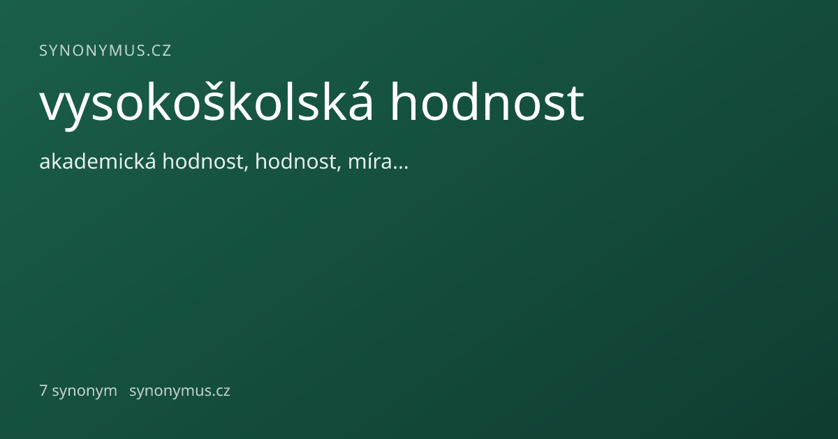 Náhled odkazu: vysokoškolská hodnost