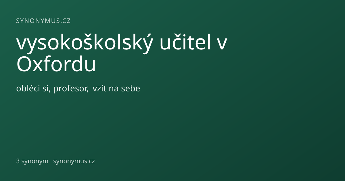 Náhled odkazu: vysokoškolský učitel v Oxfordu