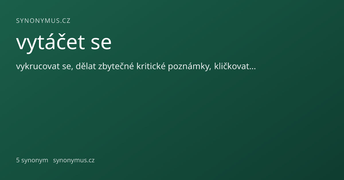 Náhled odkazu: vytáčet se